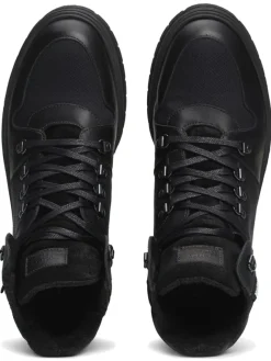 Leder-Boots in Schwarz><noscript><img width=