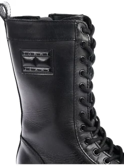 Leder-Boots in Schwarz><noscript><img width=