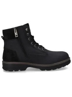 Leder-Boots in Schwarz><noscript><img width=