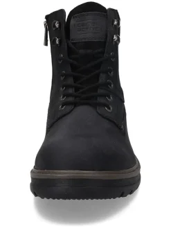 Leder-Boots in Schwarz><noscript><img width=