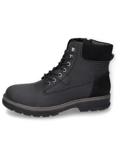 Leder-Boots in Schwarz><noscript><img width=
