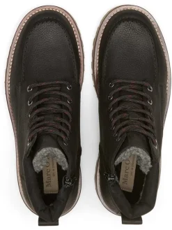 Leder-Boots in Schwarz><noscript><img width=