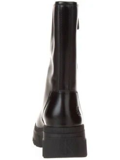 Leder-Boots in Schwarz><noscript><img width=