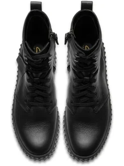 Leder-Boots in Schwarz><noscript><img width=