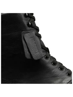 Leder-Boots in Schwarz><noscript><img width=