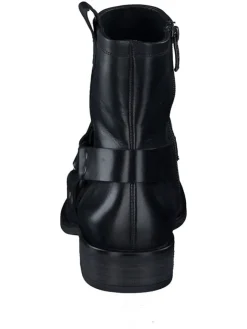 Leder-Boots in Schwarz><noscript><img width=