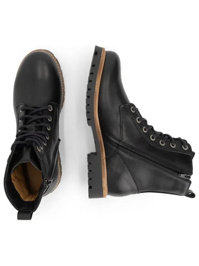 Leder-Boots in Schwarz>TRAVELIN' Hot