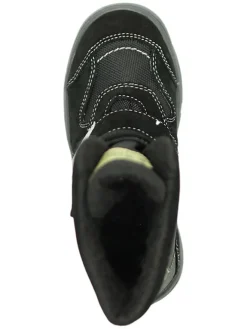 Leder-Boots in Schwarz><noscript><img width=
