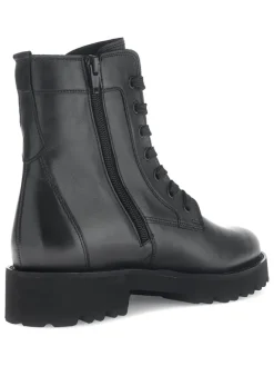 Leder-Boots in Schwarz><noscript><img width=