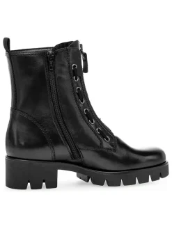 Leder-Boots in Schwarz><noscript><img width=