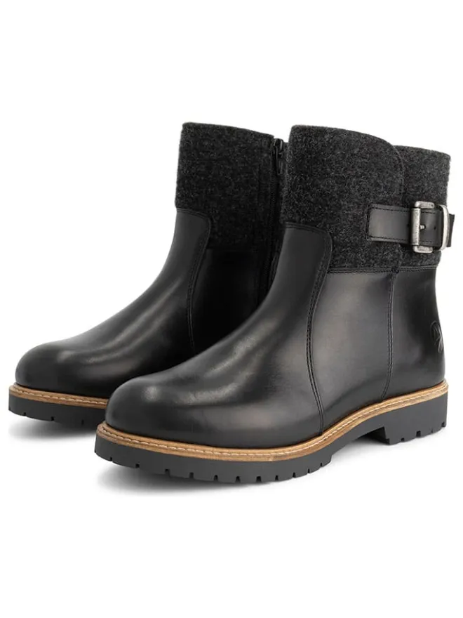 Leder-Boots in Schwarz>TRAVELIN' Clearance
