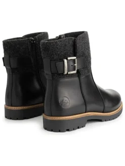 Leder-Boots in Schwarz><noscript><img width=