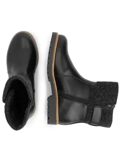 Leder-Boots in Schwarz><noscript><img width=