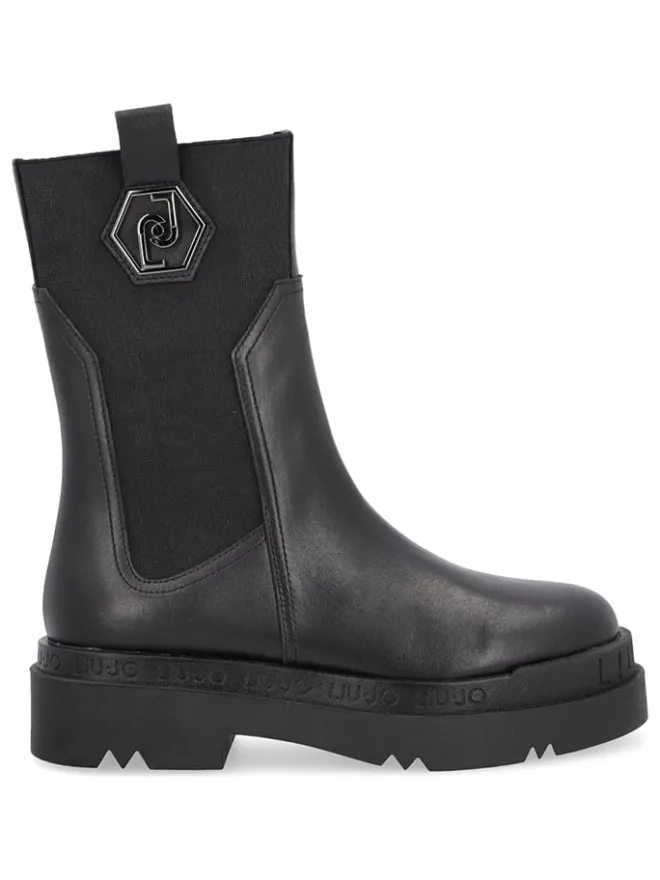 Leder-Boots in Schwarz>Liu Jo Discount