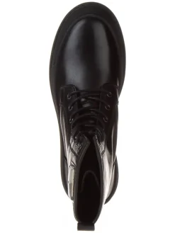Leder-Boots in Schwarz><noscript><img width=