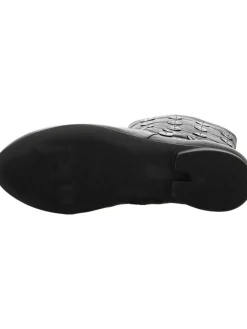 Leder-Boots in Schwarz><noscript><img width=