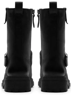 Leder-Boots in Schwarz><noscript><img width=
