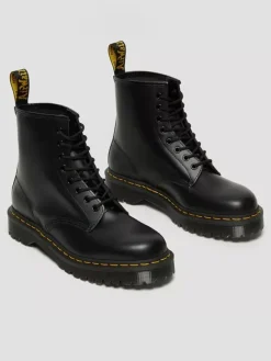 Leder-Boots in Schwarz><noscript><img width=