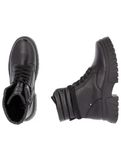 Leder-Boots in Schwarz><noscript><img width=