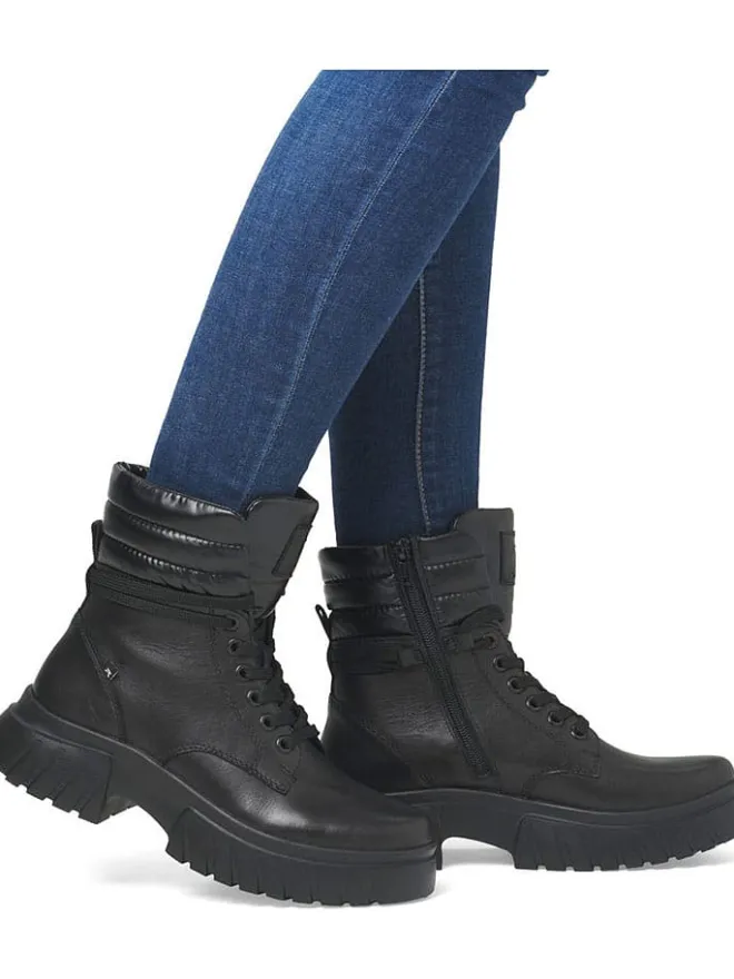 Leder-Boots in Schwarz>rieker Outlet