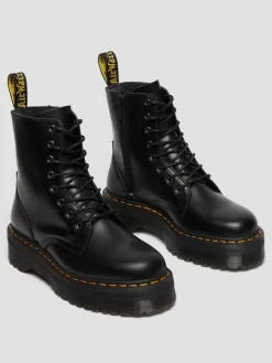 Leder-Boots in Schwarz><noscript><img width=