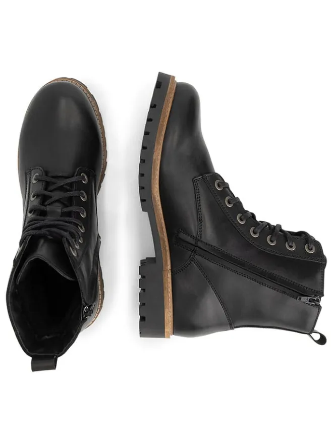TRAVELIN' Schnürschuhe|Schnürschuhe^Leder-Boots in Schwarz