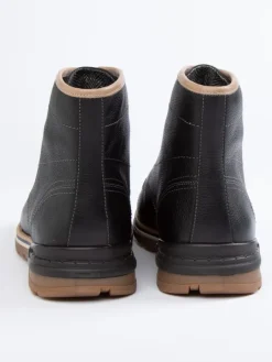Leder-Boots in Schwarz><noscript><img width=