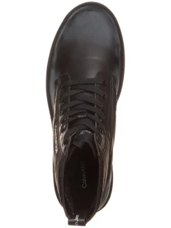 Leder-Boots in Schwarz><noscript><img width=