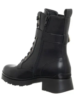 Leder-Boots in Schwarz><noscript><img width=