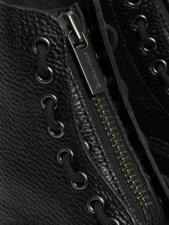 Leder-Boots in Schwarz><noscript><img width=