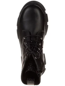 Leder-Boots in Schwarz><noscript><img width=