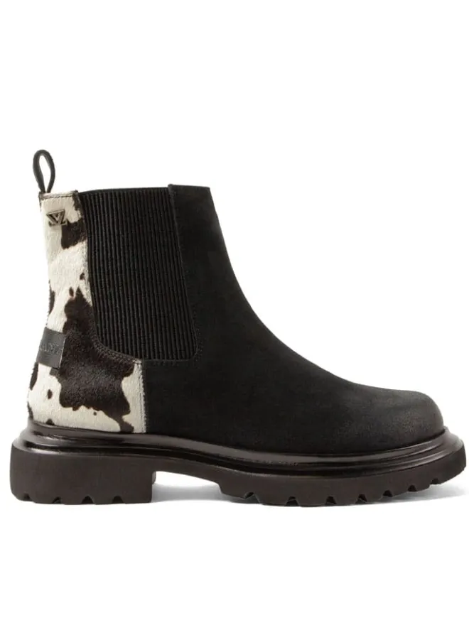 Leder-Boots in Schwarz/ Weiß>Lazamani Sale