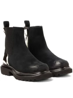 Leder-Boots in Schwarz/ Weiß>Lazamani Sale