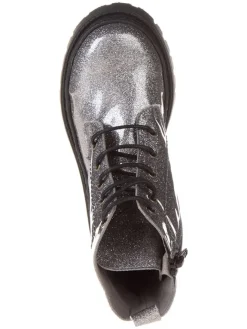 Leder-Boots in Silber><noscript><img width=