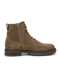 Leder-Boots in Taupe><noscript><img width=