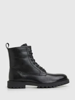 Leder-Boots "Trucker" in Schwarz>Pepe Jeans FOOTWEAR