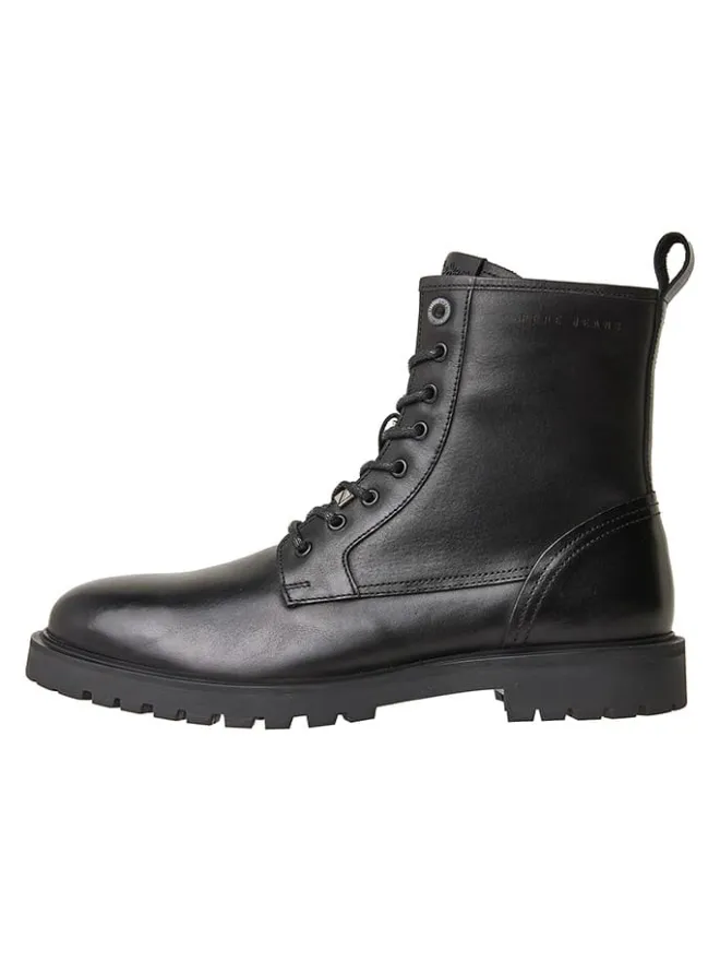 Leder-Boots "Trucker" in Schwarz>Pepe Jeans FOOTWEAR