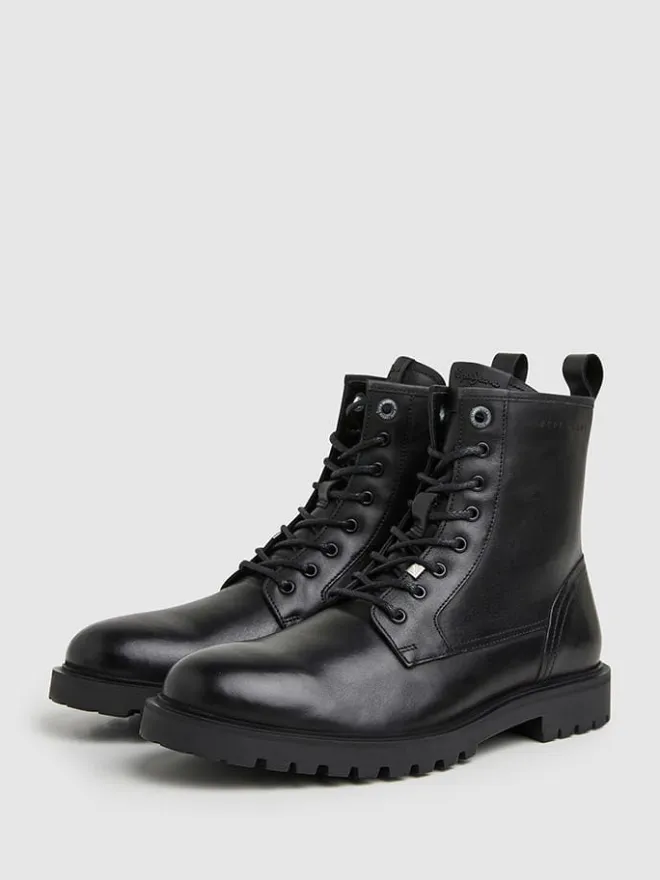 Leder-Boots "Trucker" in Schwarz>Pepe Jeans FOOTWEAR