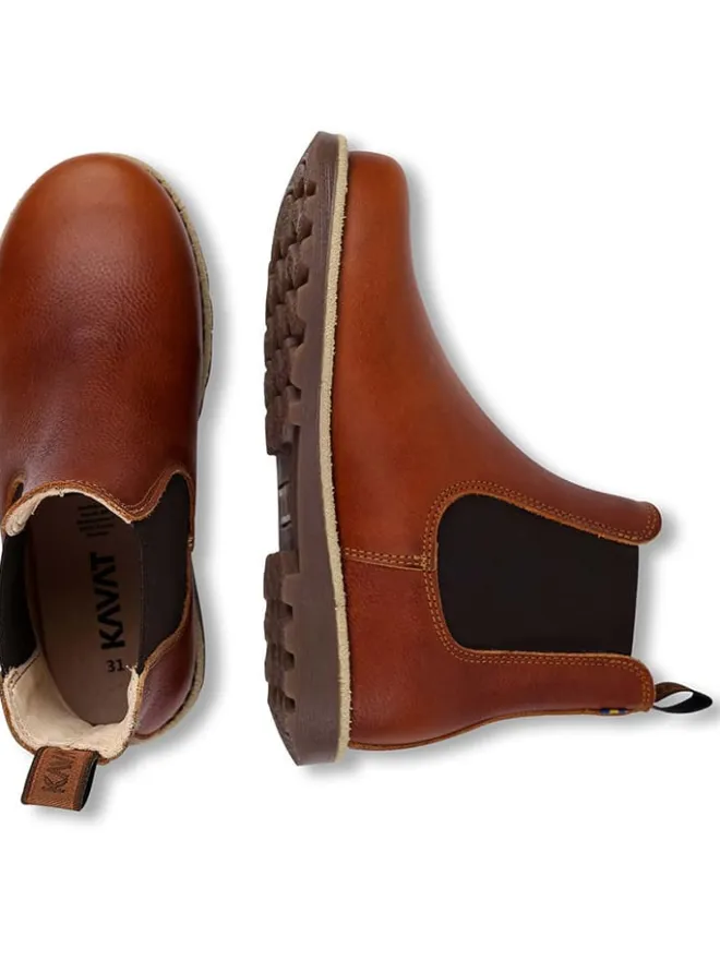 Leder-Chelsea-Boots "Bodås" in Hellbraun>KAVAT