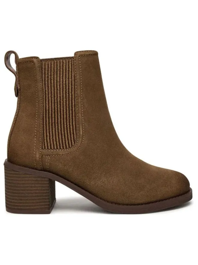 Clarks Stiefeletten^Leder-Chelsea-Boots "Chamberly Top" in Hellbraun