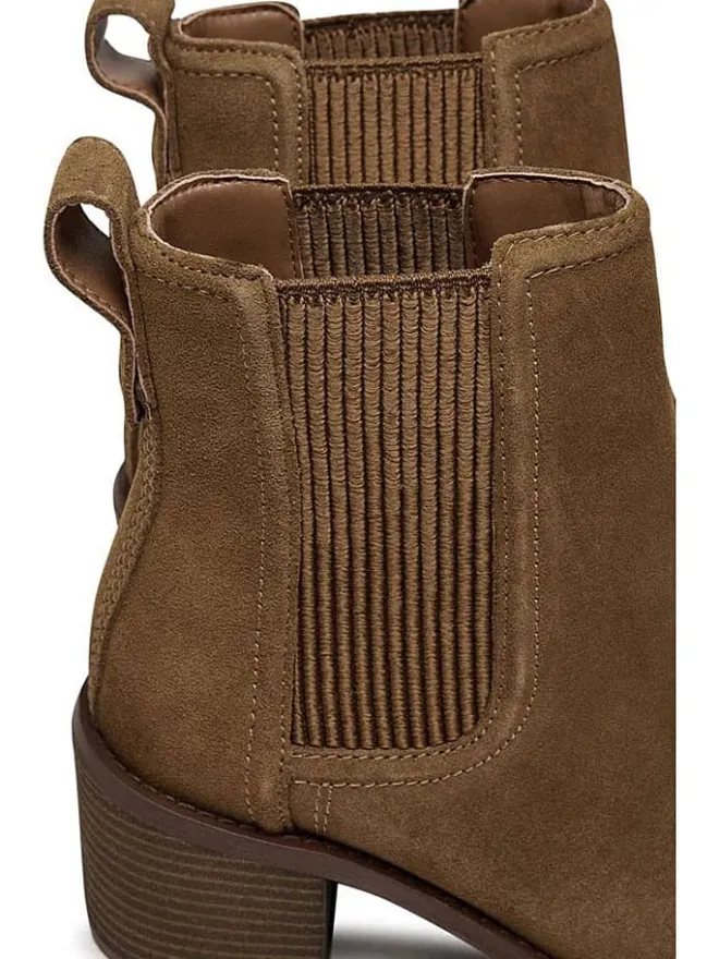 Clarks Stiefeletten^Leder-Chelsea-Boots "Chamberly Top" in Hellbraun