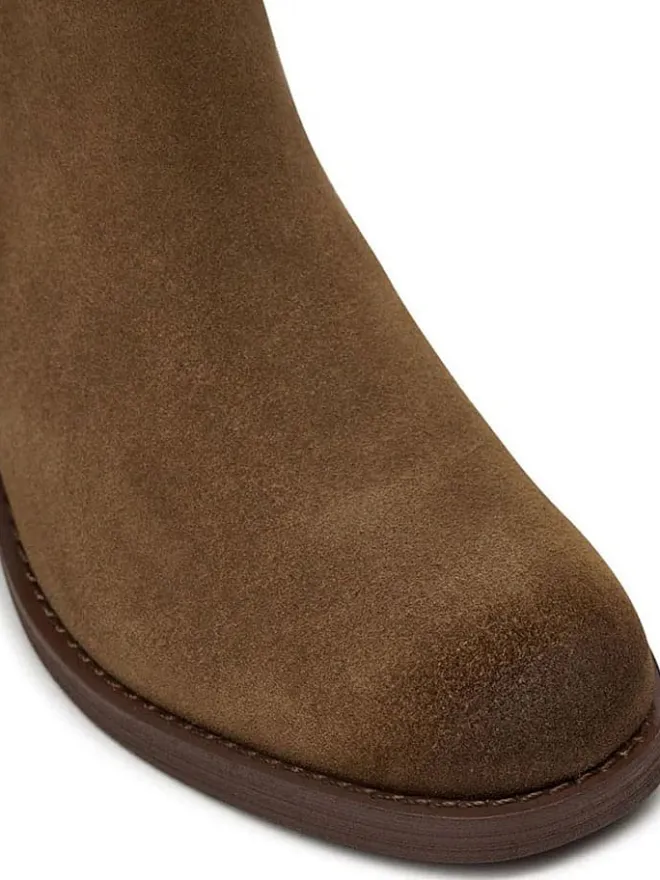 Clarks Stiefeletten^Leder-Chelsea-Boots "Chamberly Top" in Hellbraun