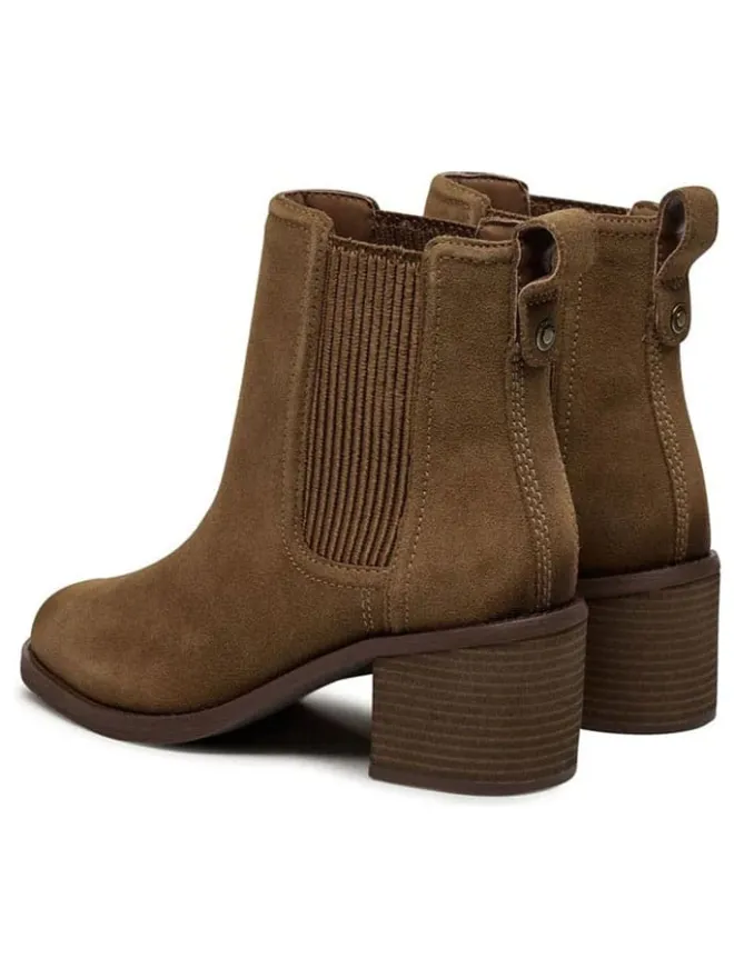 Clarks Stiefeletten^Leder-Chelsea-Boots "Chamberly Top" in Hellbraun