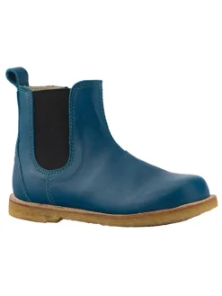 Leder-Chelsea-Boots "Chloe" in Petrol>Rap New