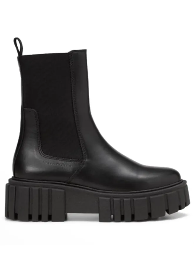 Leder-Chelsea-Boots "Christel" in Schwarz>Marc O'Polo Shoes