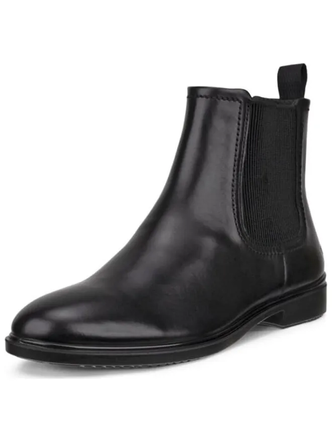 Ecco Stiefeletten^Leder-Chelsea-Boots "Classic" in Schwarz
