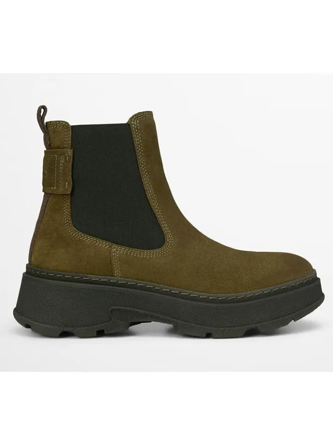 Leder-Chelsea-Boots "Elisa" in Khaki>Marc O'Polo Shoes Online