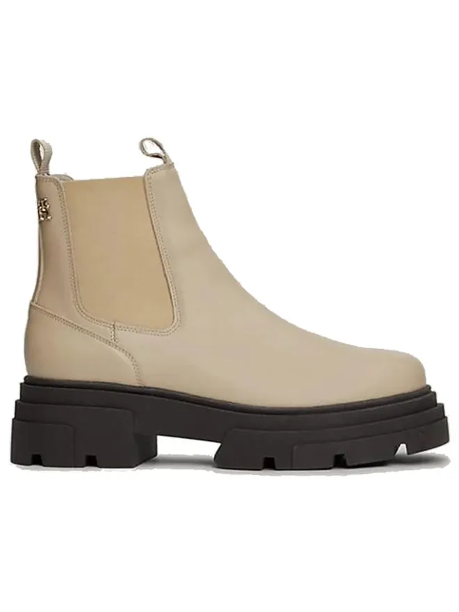 Tommy Hilfiger Shoes Stiefeletten^Leder-Chelsea-Boots in Beige