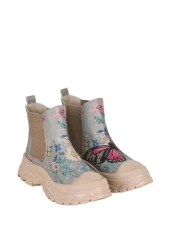 Leder-Chelsea-Boots in Beige/ Hellbalu/ Bunt>Streetfly New