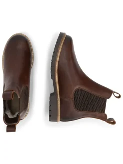 Leder-Chelsea-Boots in Braun><noscript><img width=